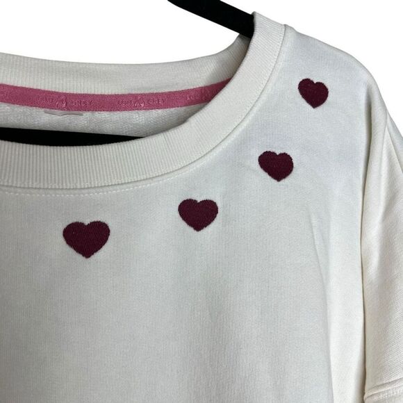 Lou & Grey Oversized Cream Heart Sweatshirt Pullover Embroidered Hearts XXL - Picture 4 of 10